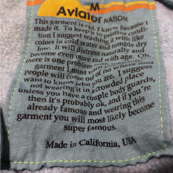 Aviator Nation 5 Stripe Zip Hoodie Woman’s Aquamarine/Aqua Size Medium - Picture 8 of 9